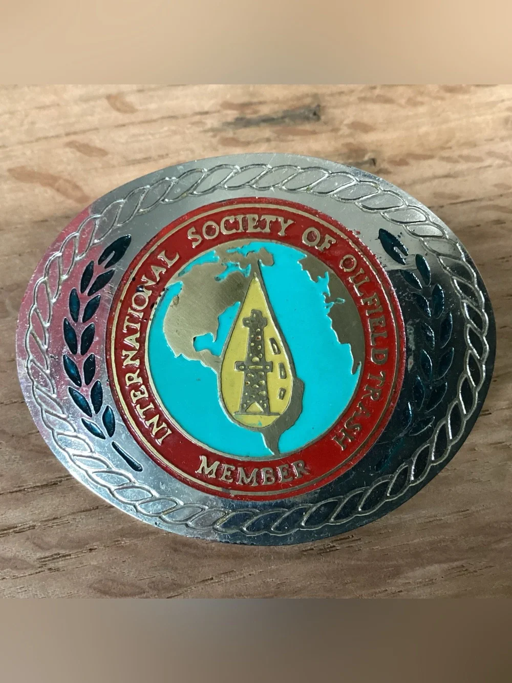 🔴 Vintage - International Society Of Oilfield Trash - Belt Buckle - (ISOT) Rare
